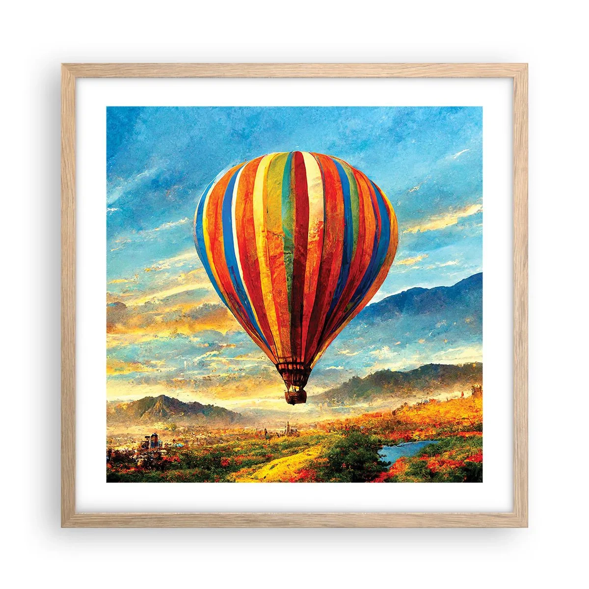 Poster in einem Rahmen aus heller Eiche - In der Stille sieht man mehr - 50x50 cm