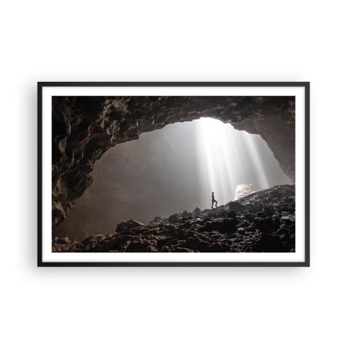 Poster in einem schwarzem Rahmen - Die leuchtende Grotte - 91x61 cm