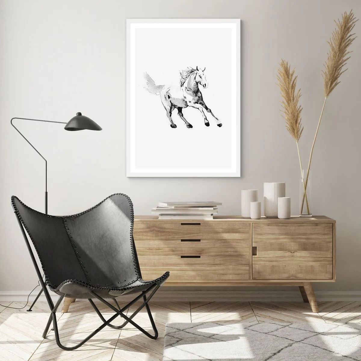 Poster in einem weißen Rahmen - Ungezähmte Seele - 61x91 cm