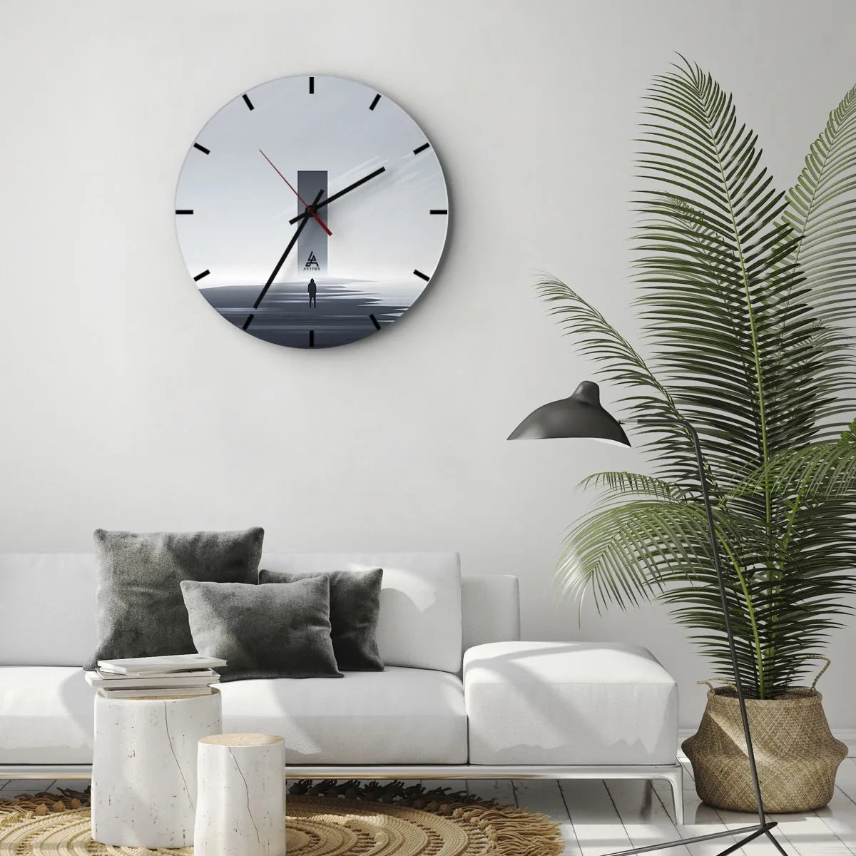 Wanduhr - Glasuhr - Chance oder Bedrohung? - 30x30 cm