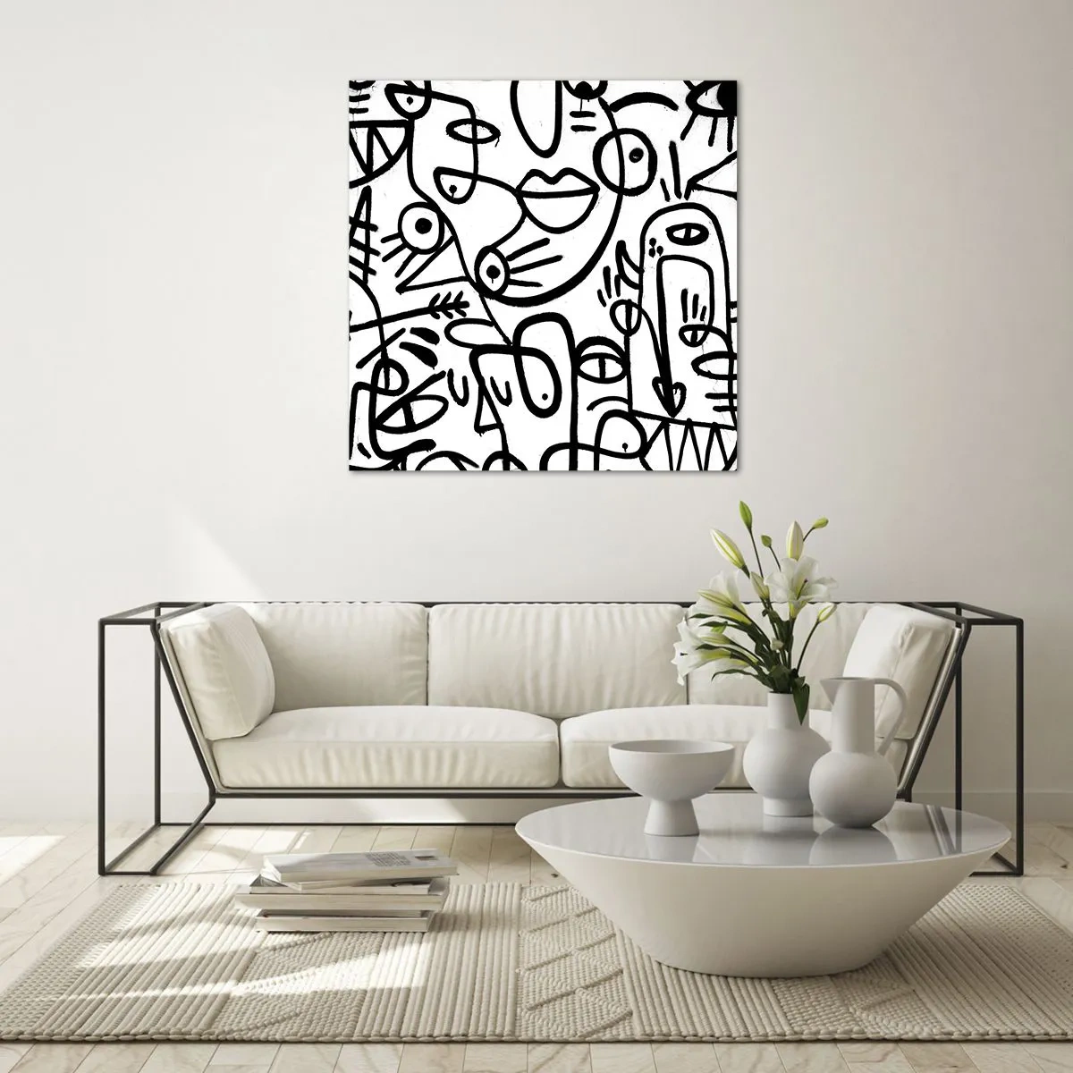 Glasbild - Bild auf glas - Gesichter und Luftspiegelungen - 60x60 cm