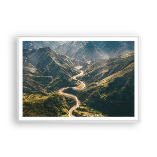 Poster in einem weißen Rahmen - Direkt aus dem Herzen der Berge - 100x70 cm