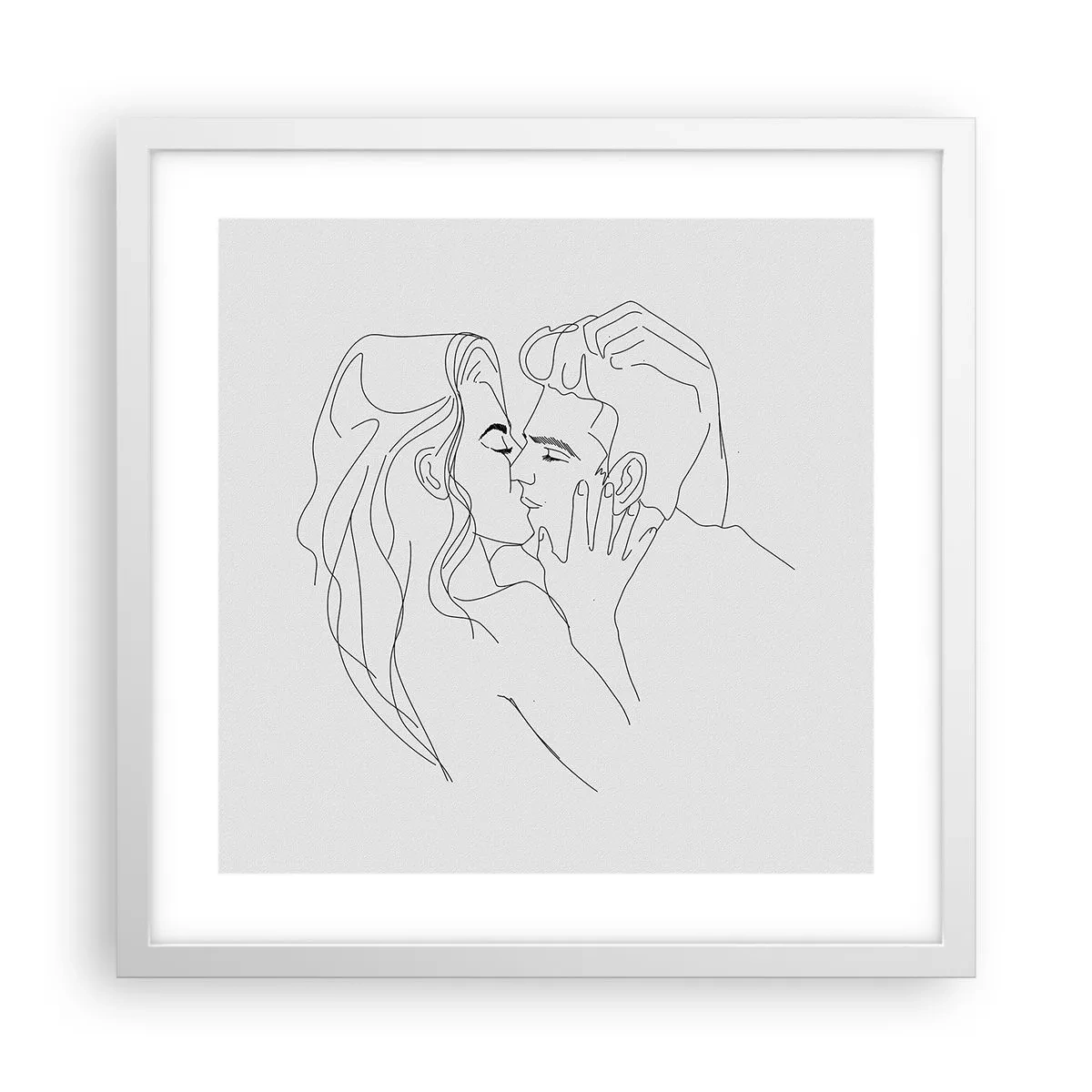 Poster in einem weißen Rahmen - Dieselbe Linie - 40x40 cm