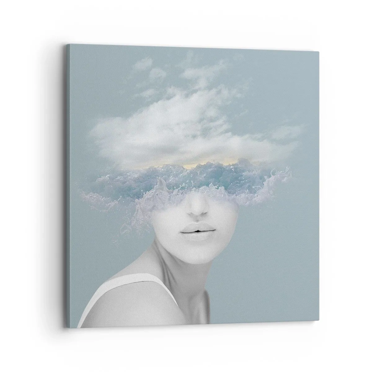 Bild auf Leinwand - Leinwandbild - Mit dem Kopf in den Wolken - 70x70 cm