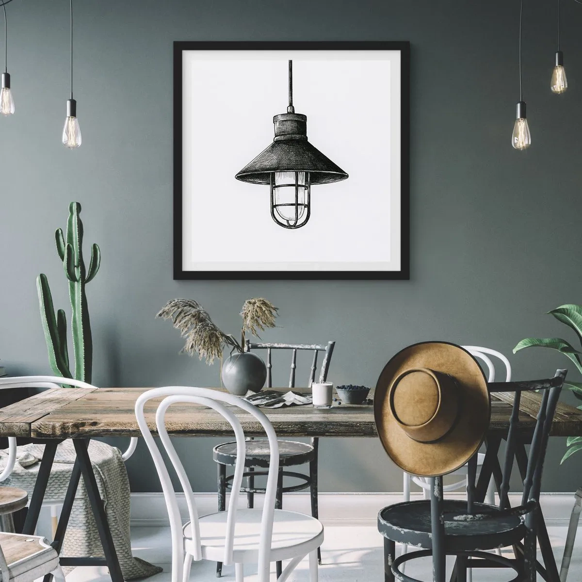 Poster in einem schwarzem Rahmen - Wie vor Jahren… - 60x60 cm