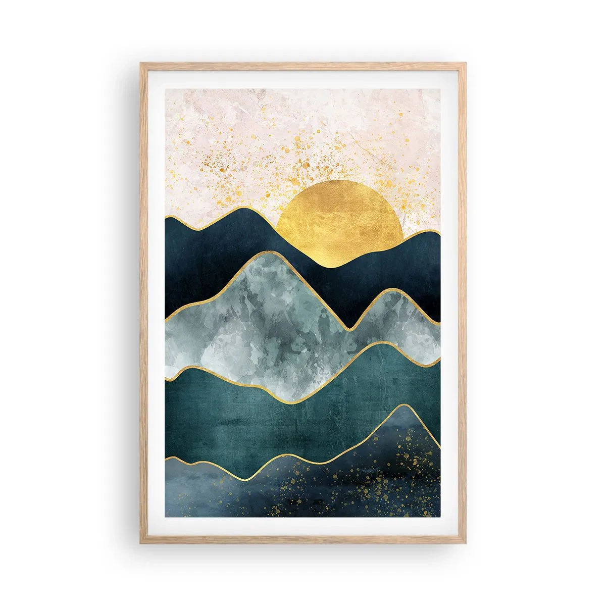 Poster in einem Rahmen aus heller Eiche - Hinter den sieben Bergen - 61x91 cm