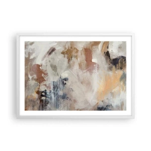 Poster in einem weißen Rahmen - Neblige Abstraktion - 70x50 cm