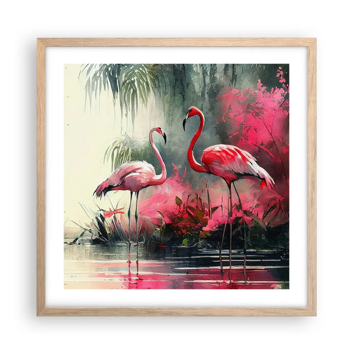 Poster in einem Rahmen aus heller Eiche - Lektion in natürlicher Anmut - 50x50 cm