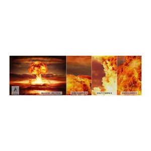 Fototapeten Muster Premium Sand - Und das Ende wird kommen - Atombombe, Militär, Grafik - 100x30 cm