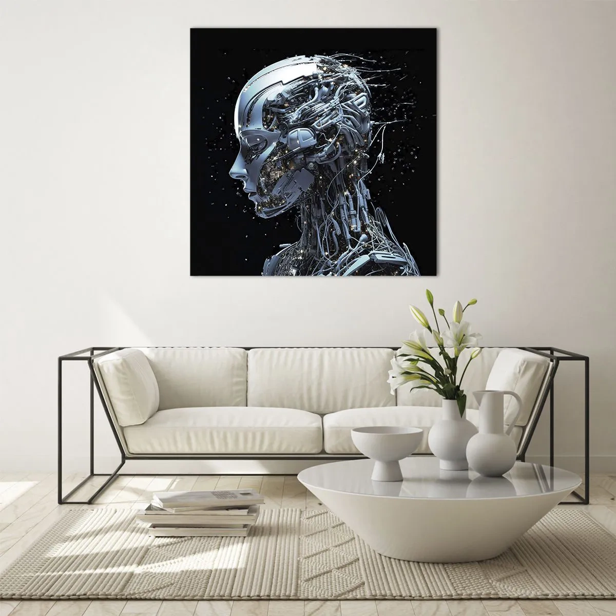 Glasbild - Bild auf glas - Technologie ist eine Frau - 30x30 cm