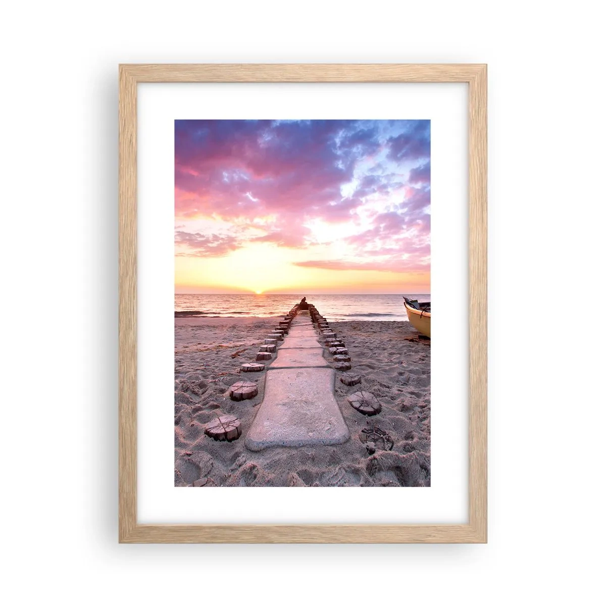 Poster in einem Rahmen aus heller Eiche - Ein Moment tiefer Erfahrung - 30x40 cm