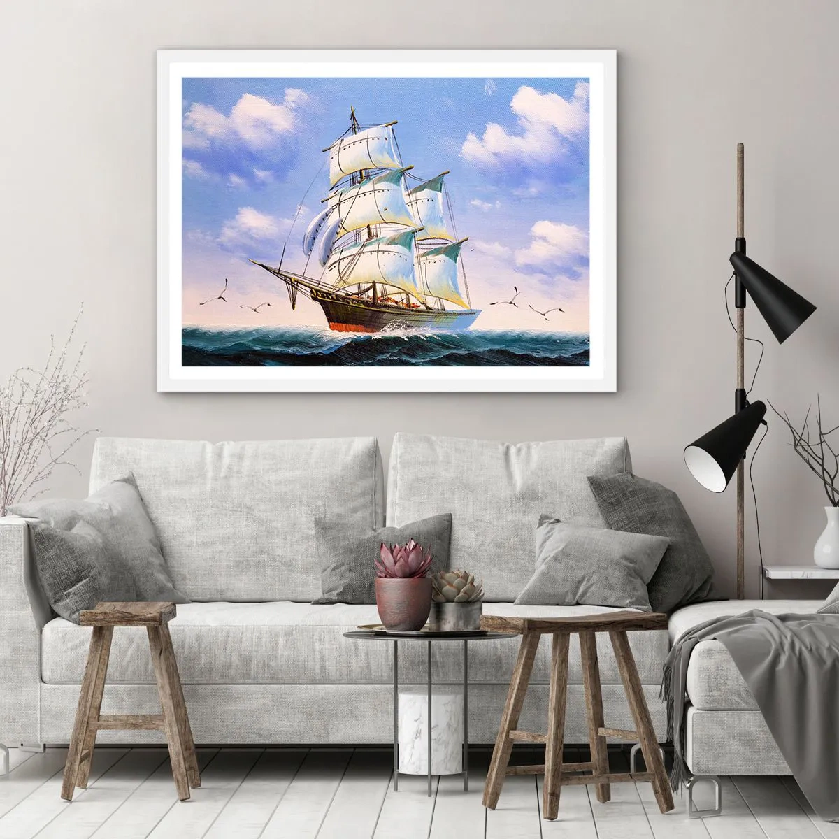 Poster in einem weißen Rahmen - Mit Stolz mit dem Wind - 40x30 cm