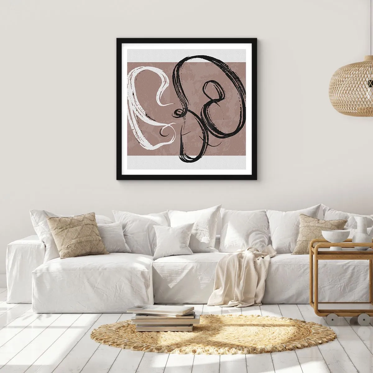 Poster in einem schwarzem Rahmen - Komposition – die Suche nach Fülle - 40x40 cm