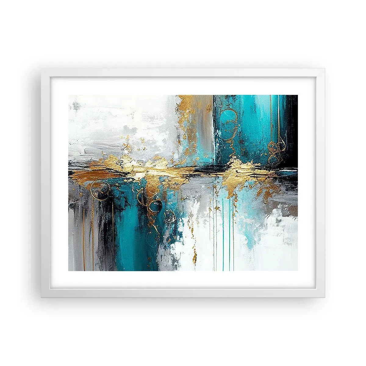 Poster in einem weißen Rahmen - Alles fließt - 50x40 cm