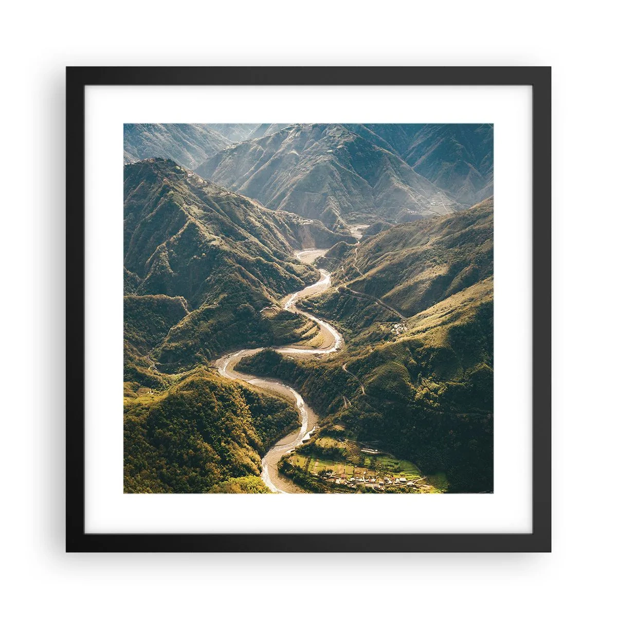 Poster in einem schwarzem Rahmen - Direkt aus dem Herzen der Berge - 40x40 cm