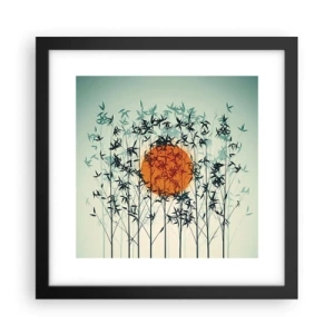 Poster in einem schwarzem Rahmen - Japanische Sonne - 30x30 cm