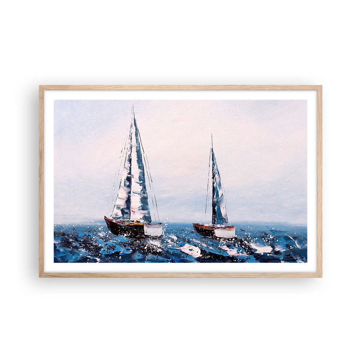 Poster in einem Rahmen aus heller Eiche - Bruderschaft des Windes - 91x61 cm