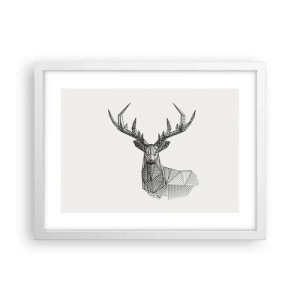 Poster in einem weißen Rahmen - Ein Hirsch im kubistischen Stil - 40x30 cm