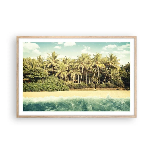 Poster in einem Rahmen aus heller Eiche - Wie wäre es hier? - 91x61 cm