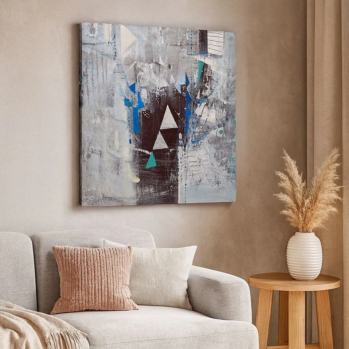 Bild auf Leinwand - Leinwandbild - Überschreibende Reihenfolge der Dreiecke - 30x30 cm