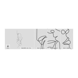 Fototapetenmuster Standard Eco - Die Hitze bitterer Begierden - Grafik, Verliebtes Pärchen, Kuss - 100x30 cm