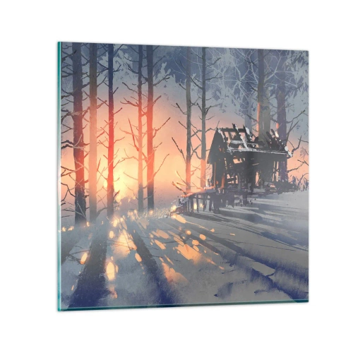 Glasbild - Bild auf glas - Hier sieht nur die Sonne rein - 70x70 cm