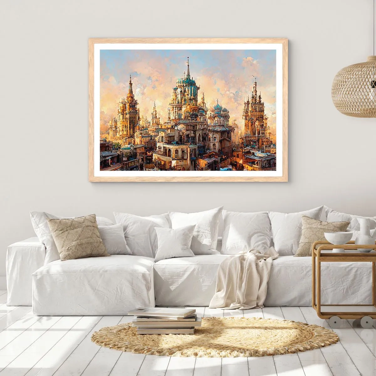 Poster in einem Rahmen aus heller Eiche - Stadt der Städte - 100x70 cm
