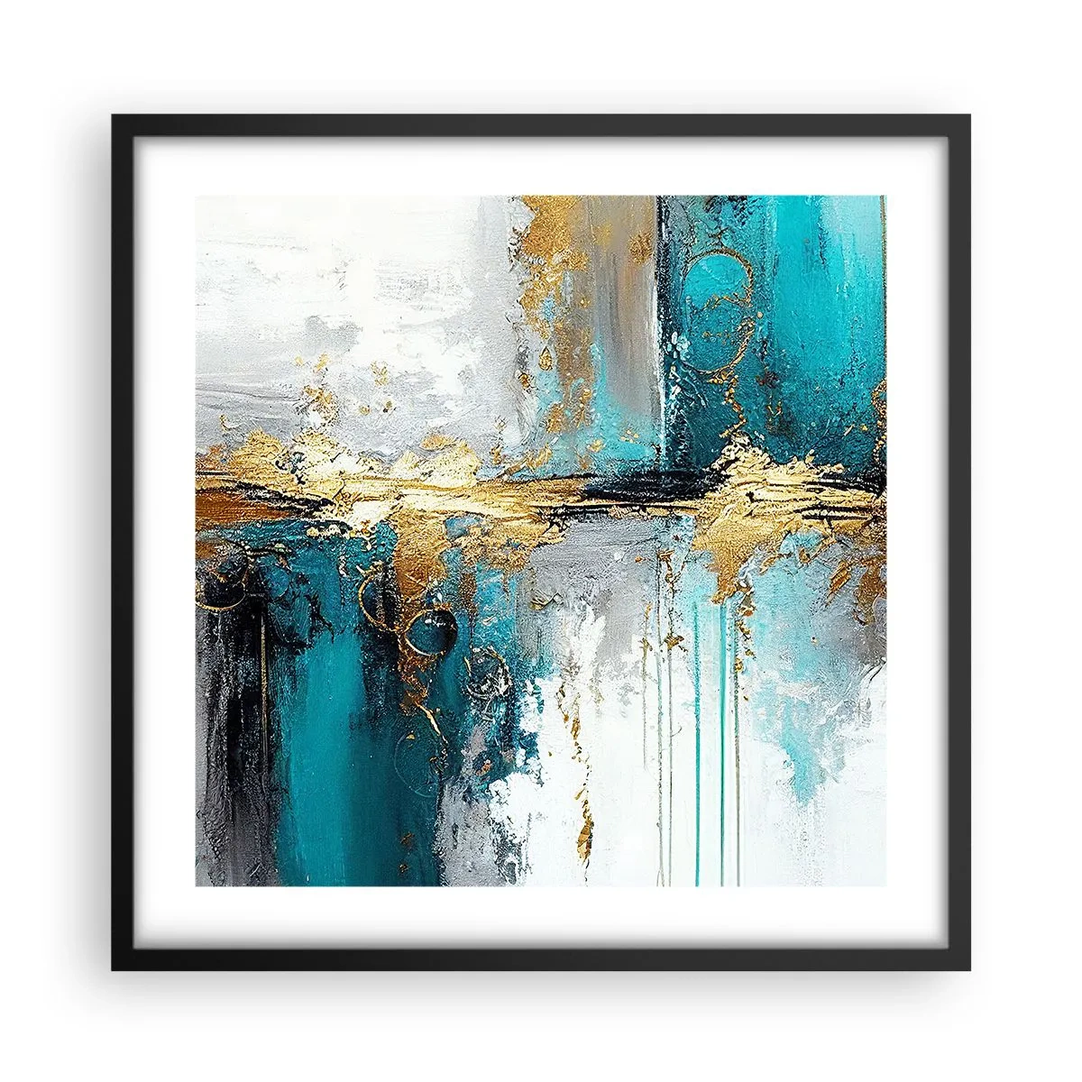 Poster in einem schwarzem Rahmen - Alles fließt - 50x50 cm