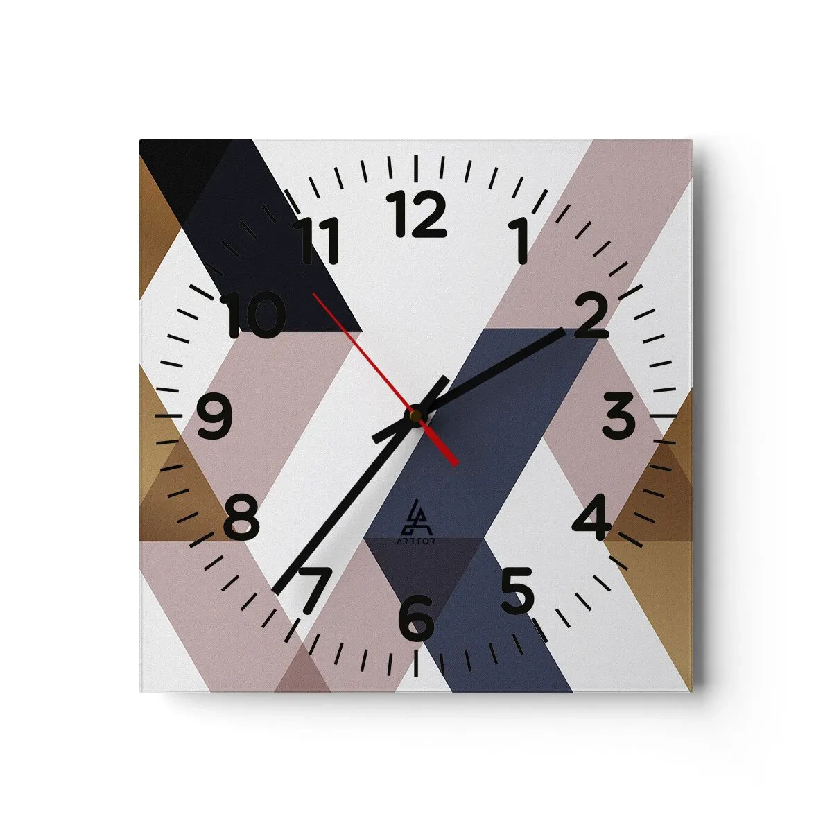 Wanduhr - Glasuhr - Ebenen und Winkel - 40x40 cm