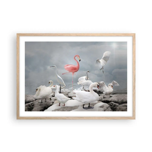 Poster in einem Rahmen aus heller Eiche - Wie kam ich hier hin? - 70x50 cm