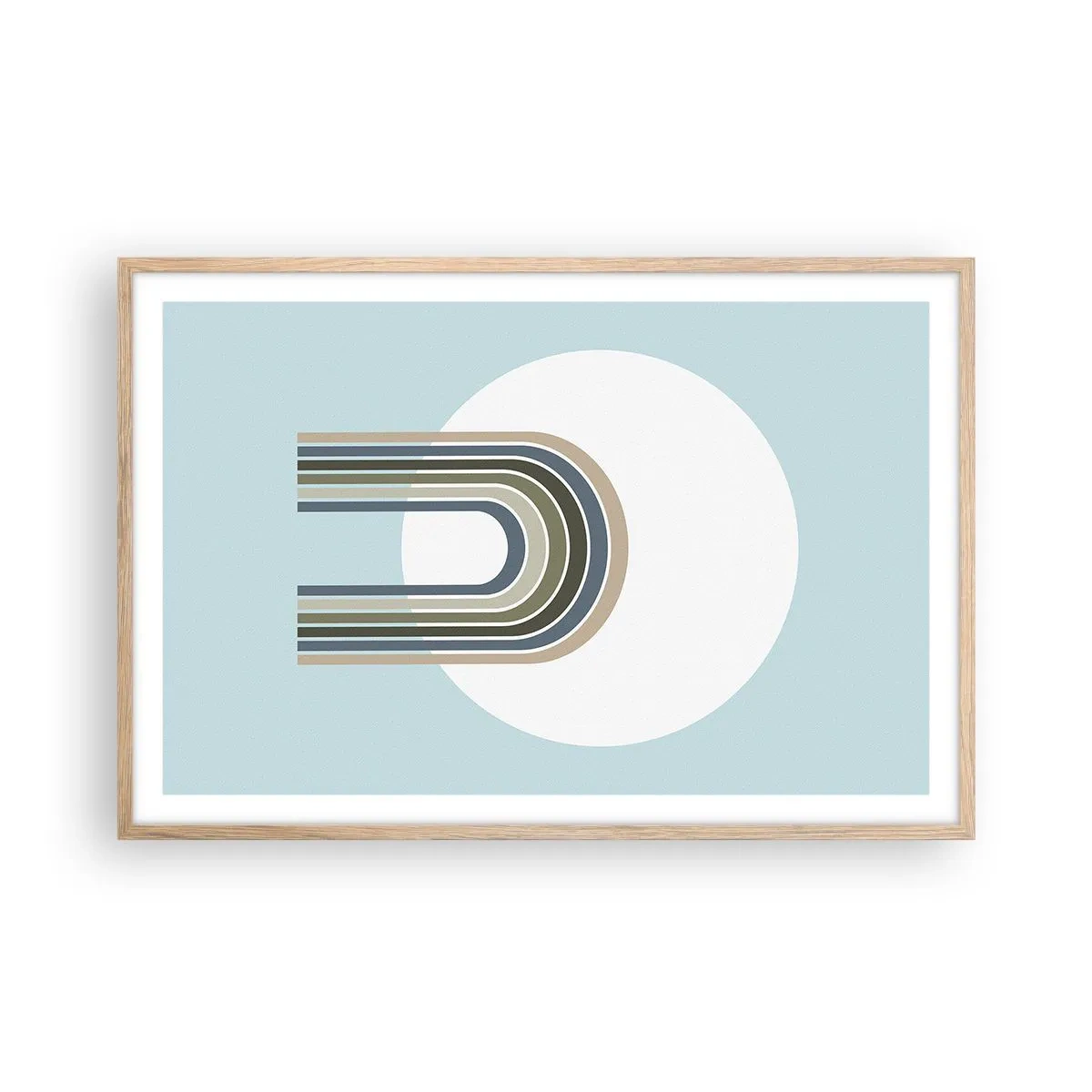 Poster in einem Rahmen aus heller Eiche - Unwiderstehliche Anziehungskraft - 91x61 cm