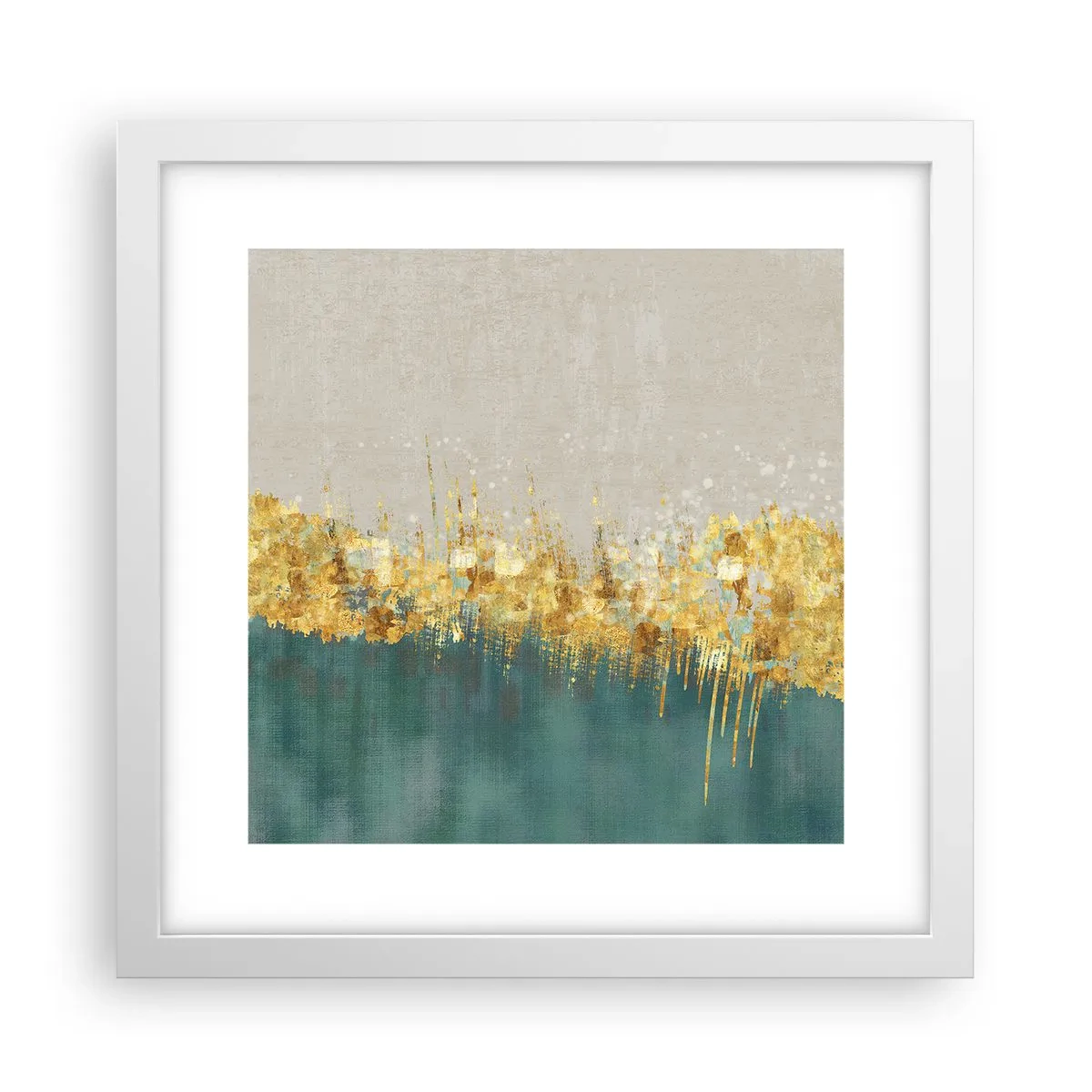 Poster in einem weißen Rahmen - Goldener Rand - 30x30 cm