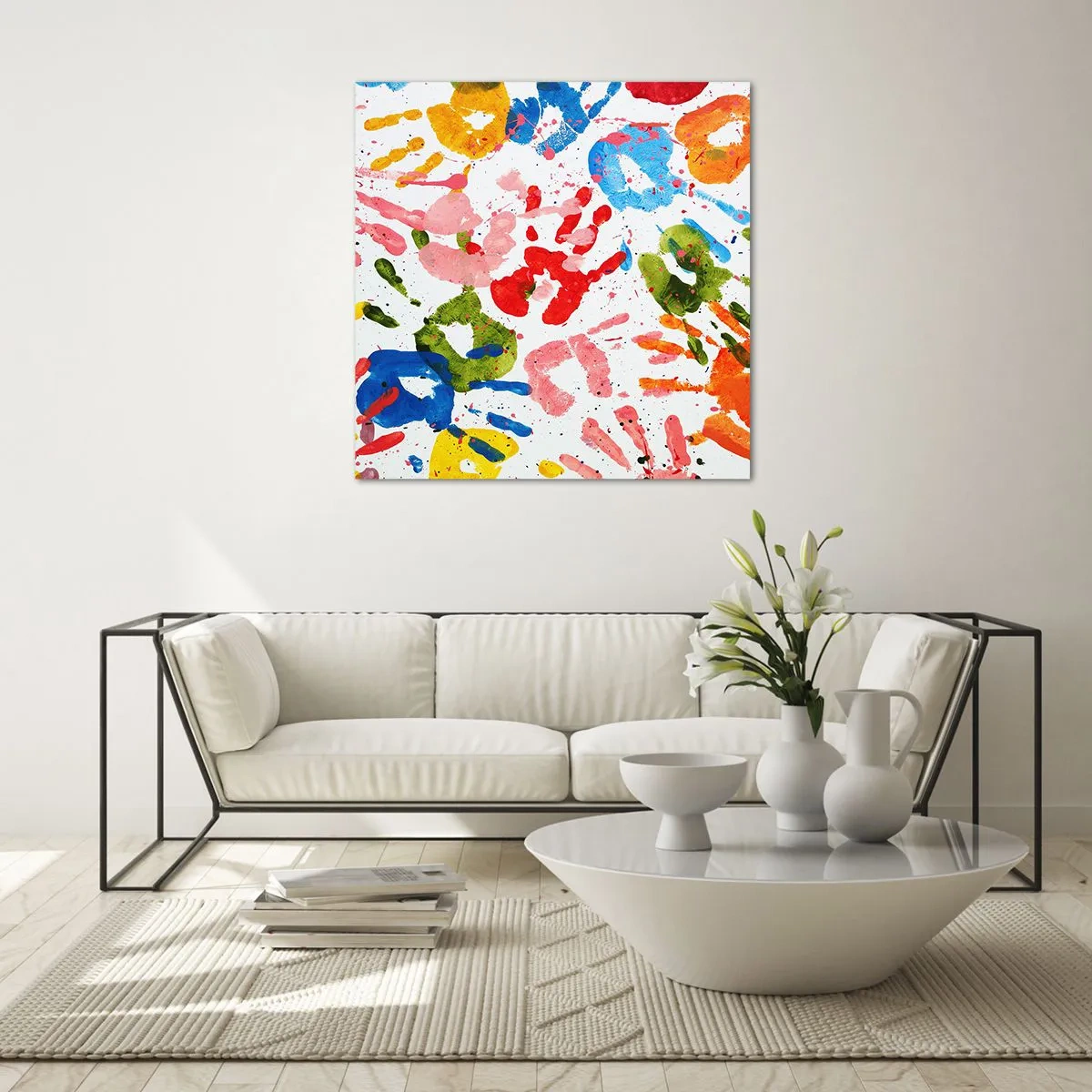 Glasbild - Bild auf glas - Folgen Sie den Spuren - 70x70 cm