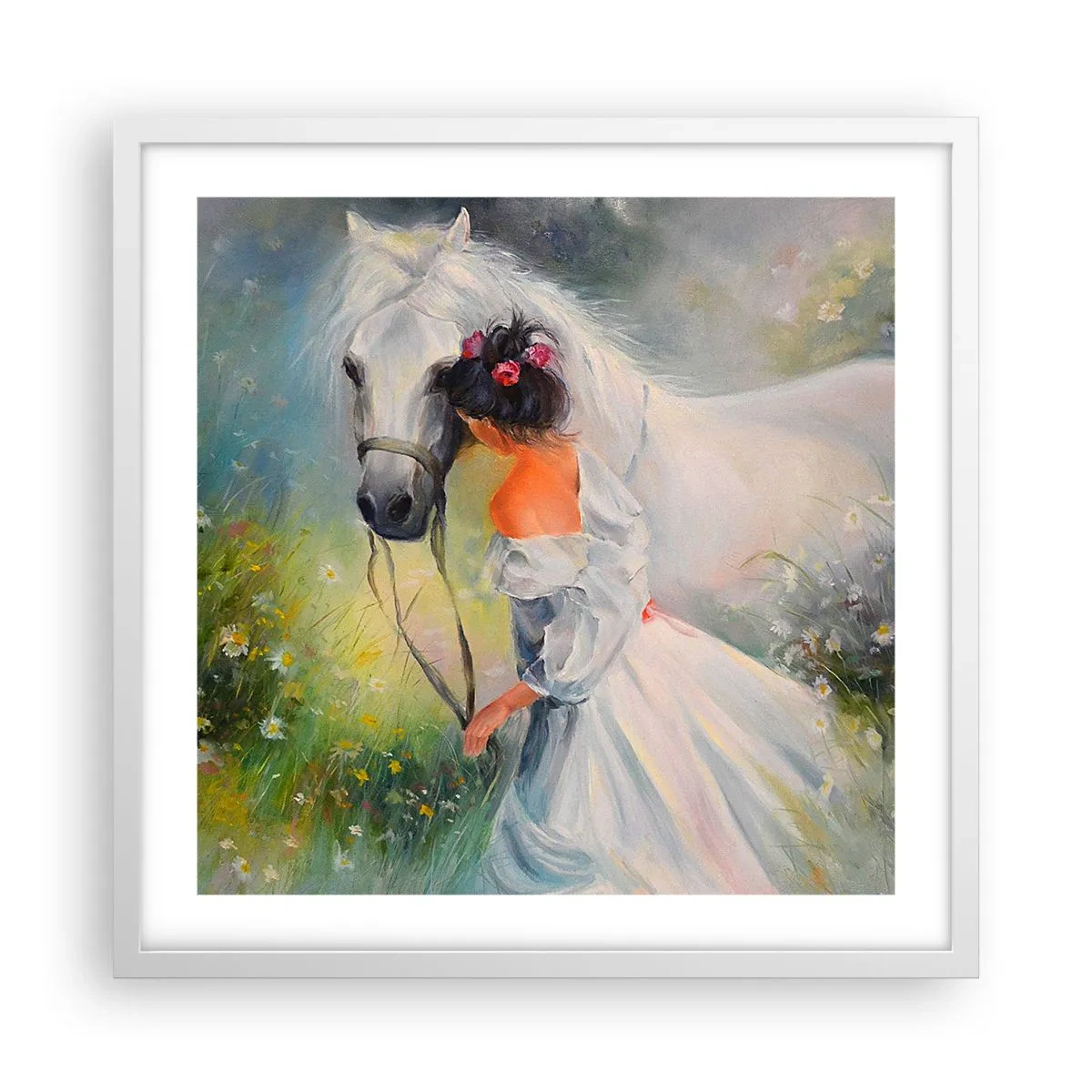 Poster in einem weißen Rahmen - Wie aus einem schönen Traum - 50x50 cm