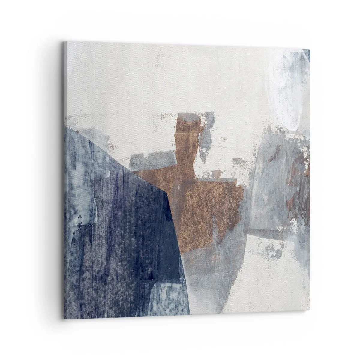 Bild auf Leinwand - Leinwandbild - Blaue und braune Formen - 50x50 cm