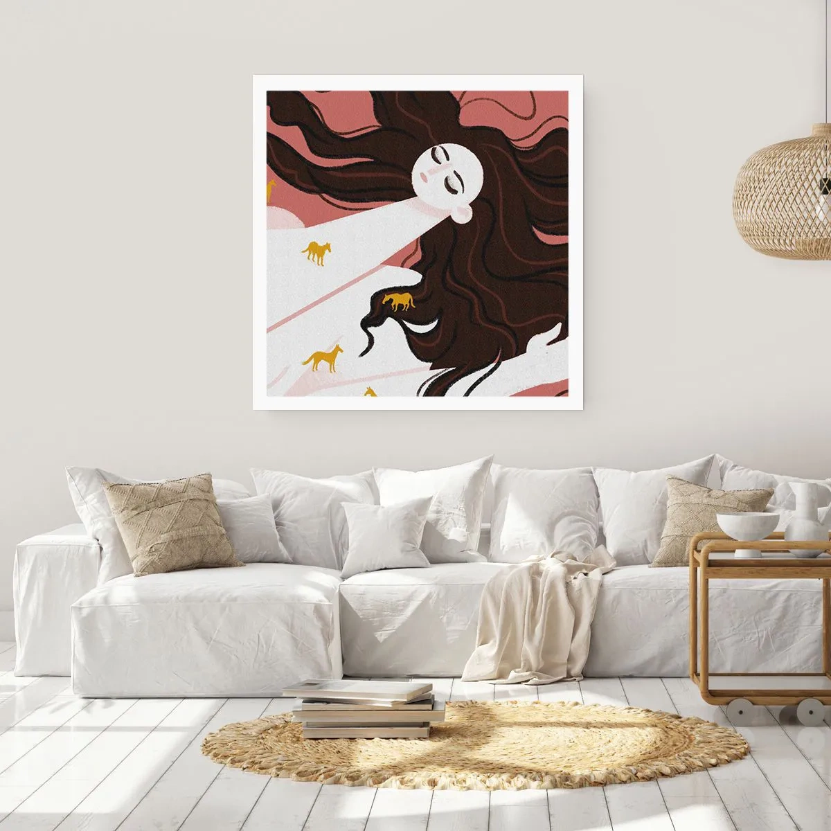 Poster - Traum von einem goldenen Pferd - 40x40 cm