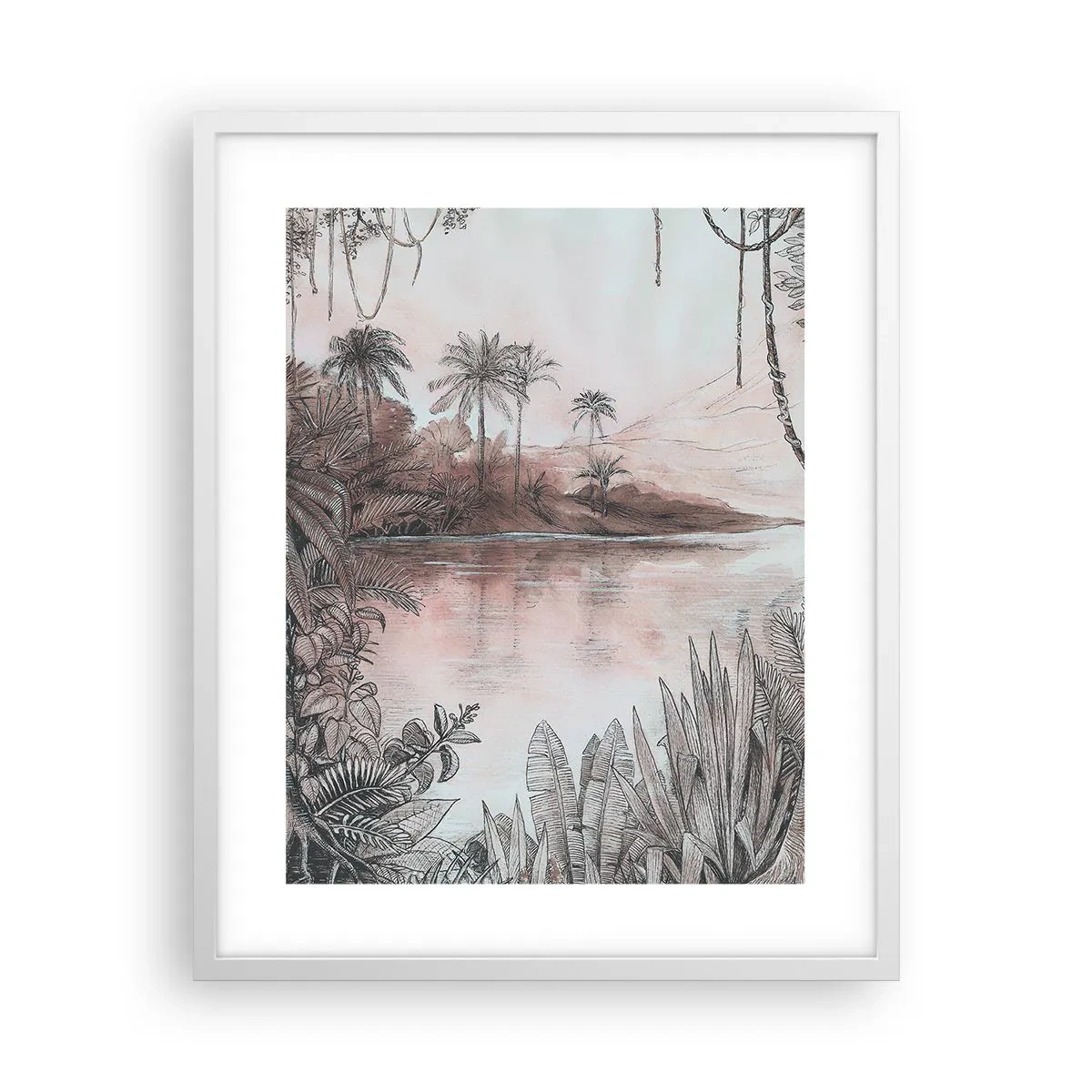 Poster in einem weißen Rahmen - Tagebuch eines Entdeckers aus dem 19. Jahrhundert - 40x50 cm