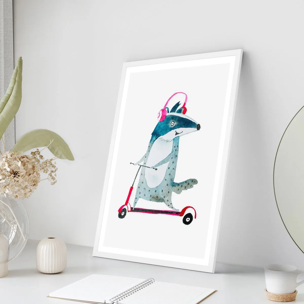Poster in einem weißen Rahmen - Dachsfreude - 61x91 cm