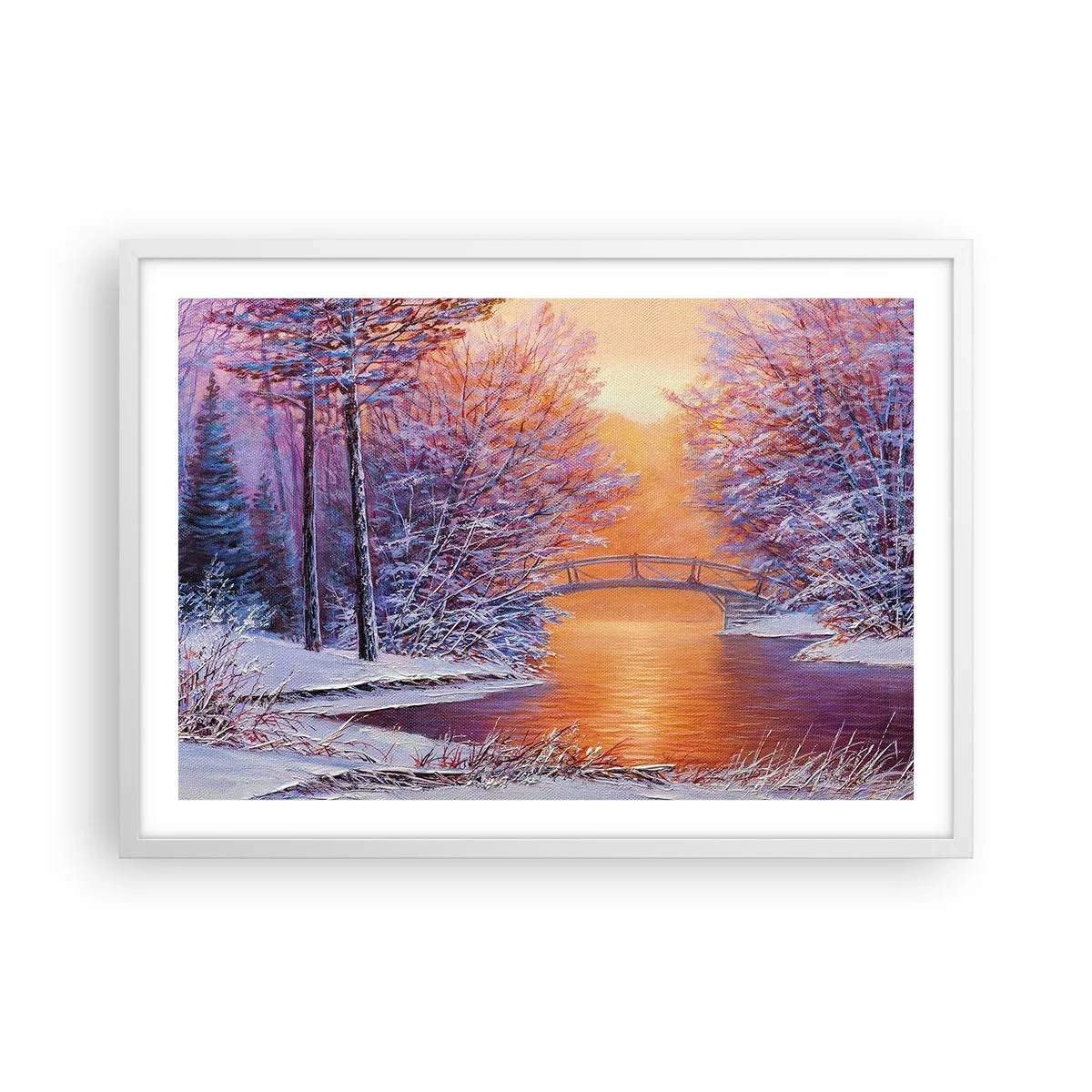 Poster in einem weißen Rahmen - Treffen wir uns hier - 70x50 cm