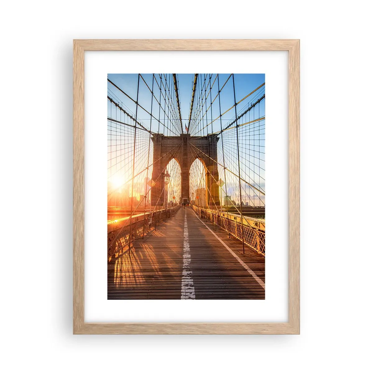Poster in einem Rahmen aus heller Eiche - Auf der goldenen Brücke - 30x40 cm