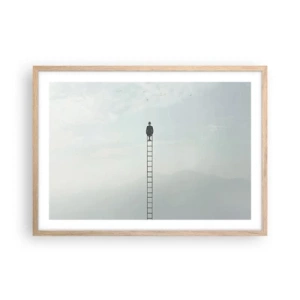 Poster in einem Rahmen aus heller Eiche - Erhebe dich darüber! - 70x50 cm