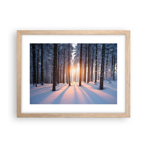 Poster in einem Rahmen aus heller Eiche - Ganz klar schwarz auf weiß - 40x30 cm