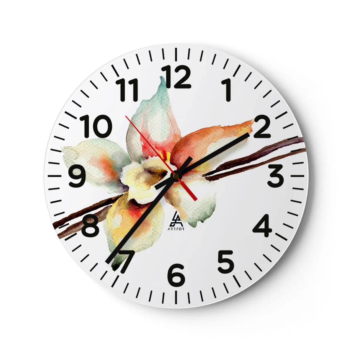 Wanduhr - Glasuhr - Süße mit Farbe verschüttet - 40x40 cm