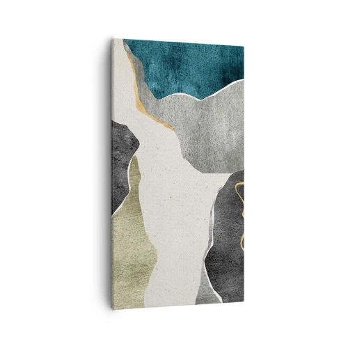 Bild auf Leinwand - Leinwandbild - Mosaikkomposition mit Goldfaden - 55x100 cm