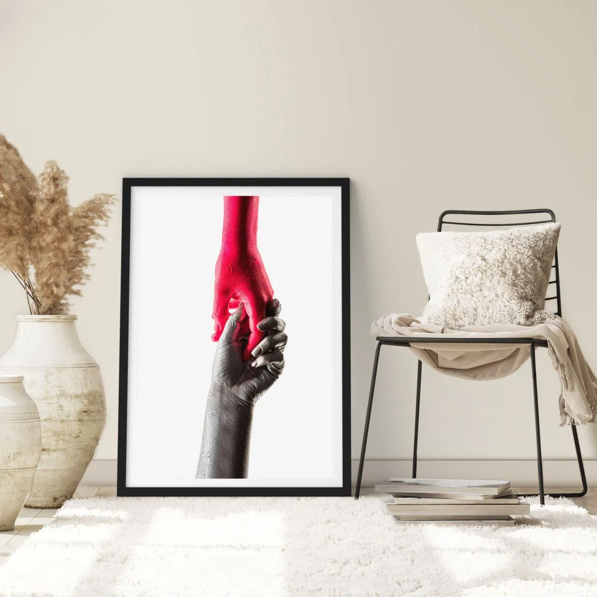 Poster in einem schwarzem Rahmen - Gemeinsam, obwohl anders - 70x100 cm
