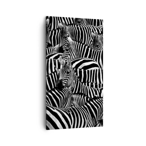 Bild auf Leinwand - Leinwandbild - Gestreiftes Gruppenportrait - 45x80 cm