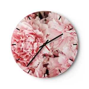 Wanduhr - Glasuhr - Rosa Traum - 40x40 cm