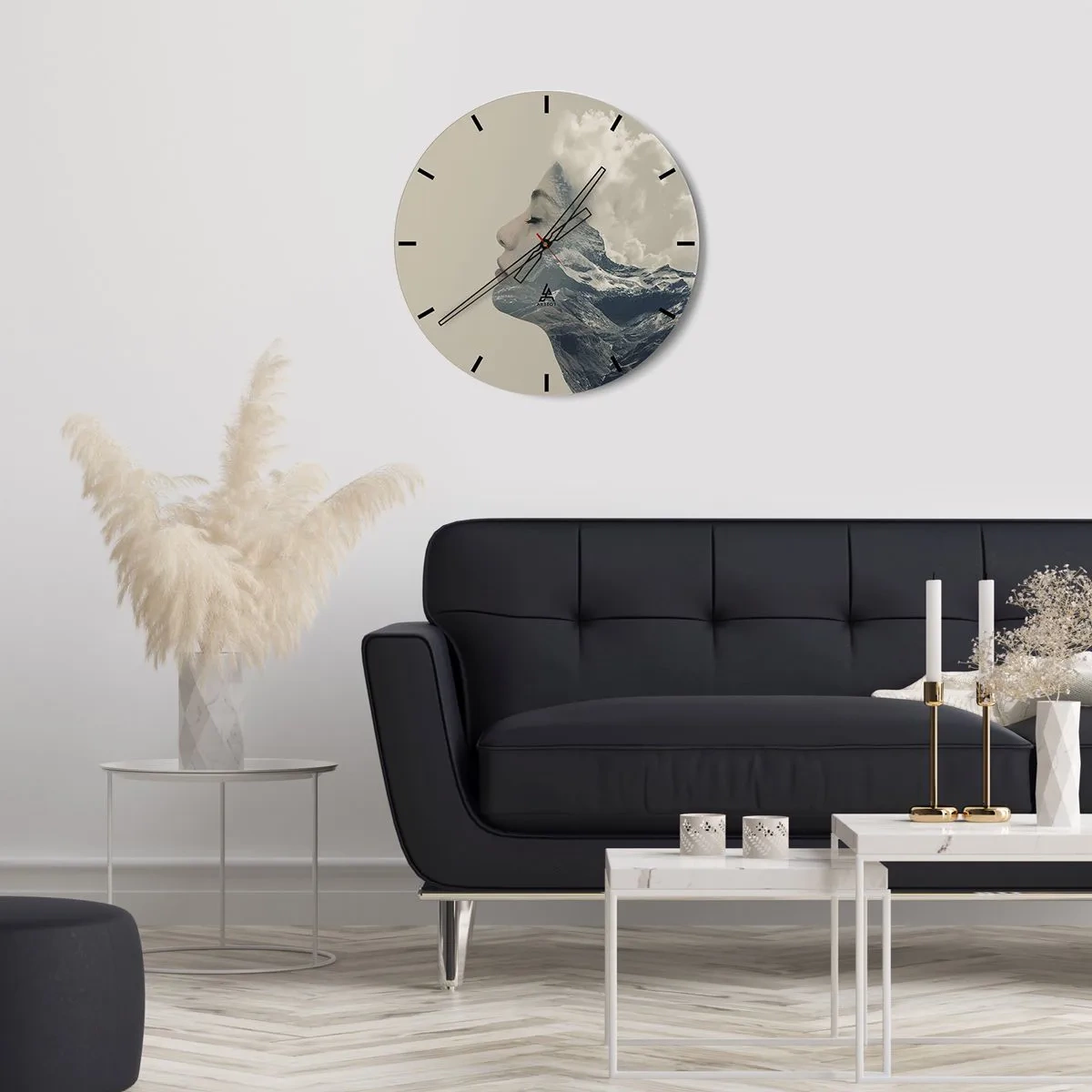 Wanduhr - Glasuhr - Die Schönheit der Elemente der Natur - 40x40 cm