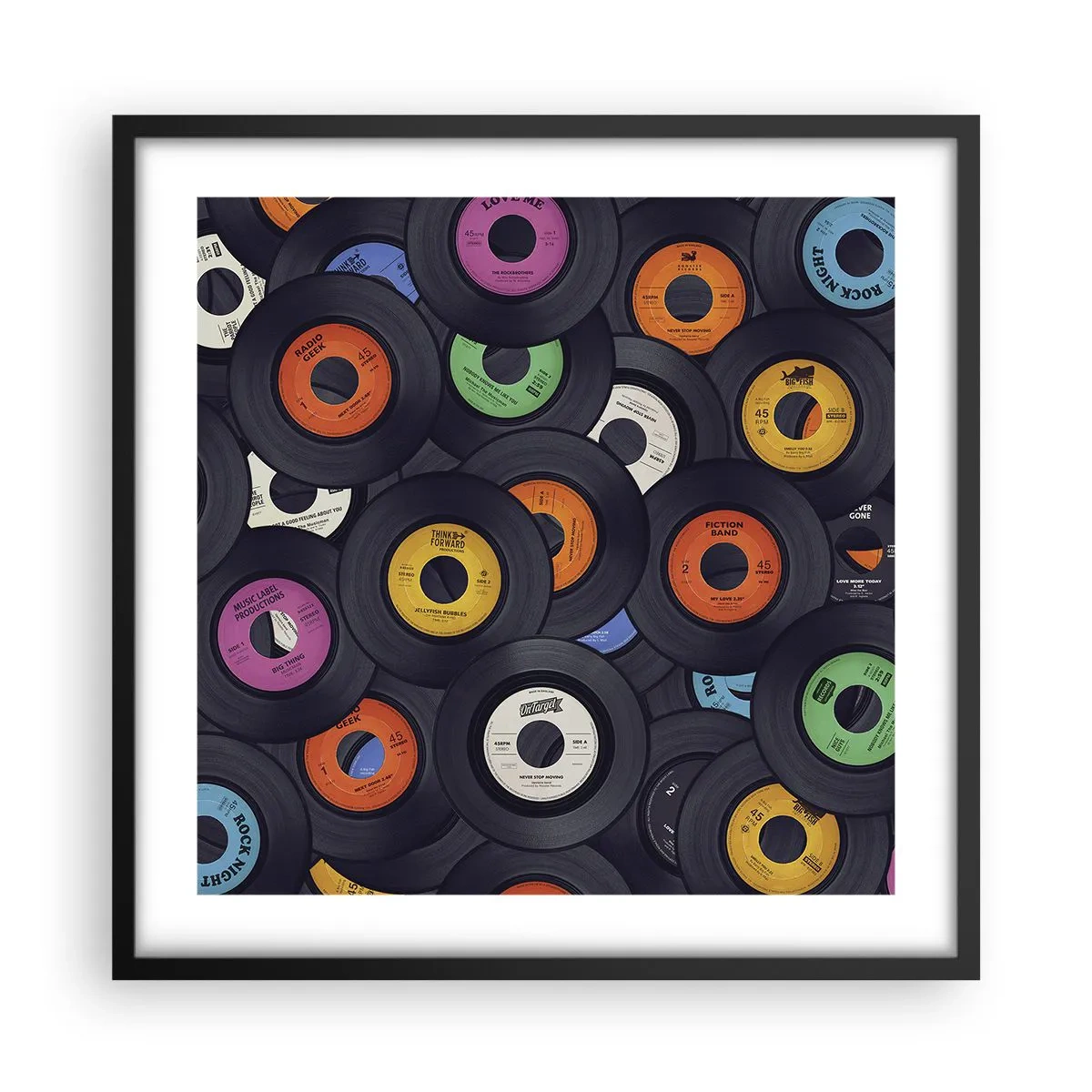 Poster in einem schwarzem Rahmen - Farben der Klassiker - 50x50 cm