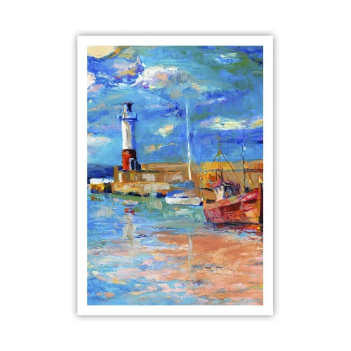 Poster - Ein Nachmittag in der Regenbogenbucht - 70x100 cm